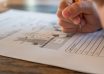 schoolchild solving elementary science test
