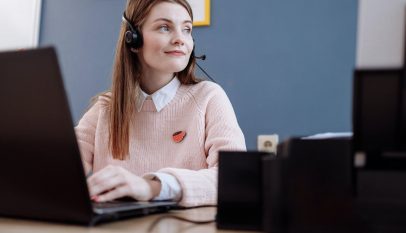 person people woman desk