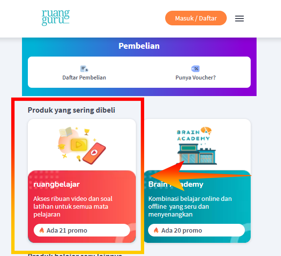 Beli Paket UTBK Ruangguru